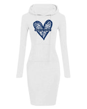 Load image into Gallery viewer, Team Leopard Heart Hoodie Dress