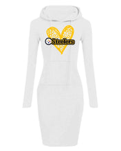 Load image into Gallery viewer, Team Leopard Heart Hoodie Dress